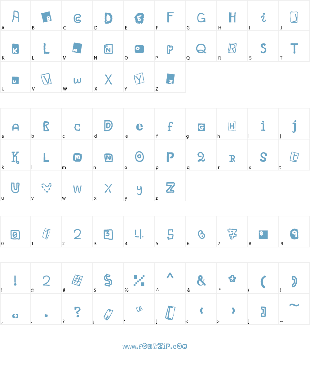 Blueberry Hills Font Character